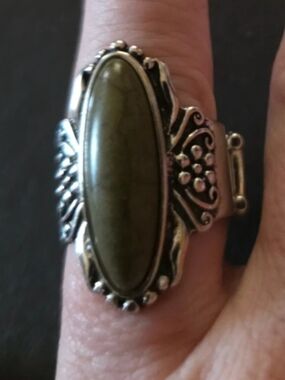 Olive Green Stone Statement Ring